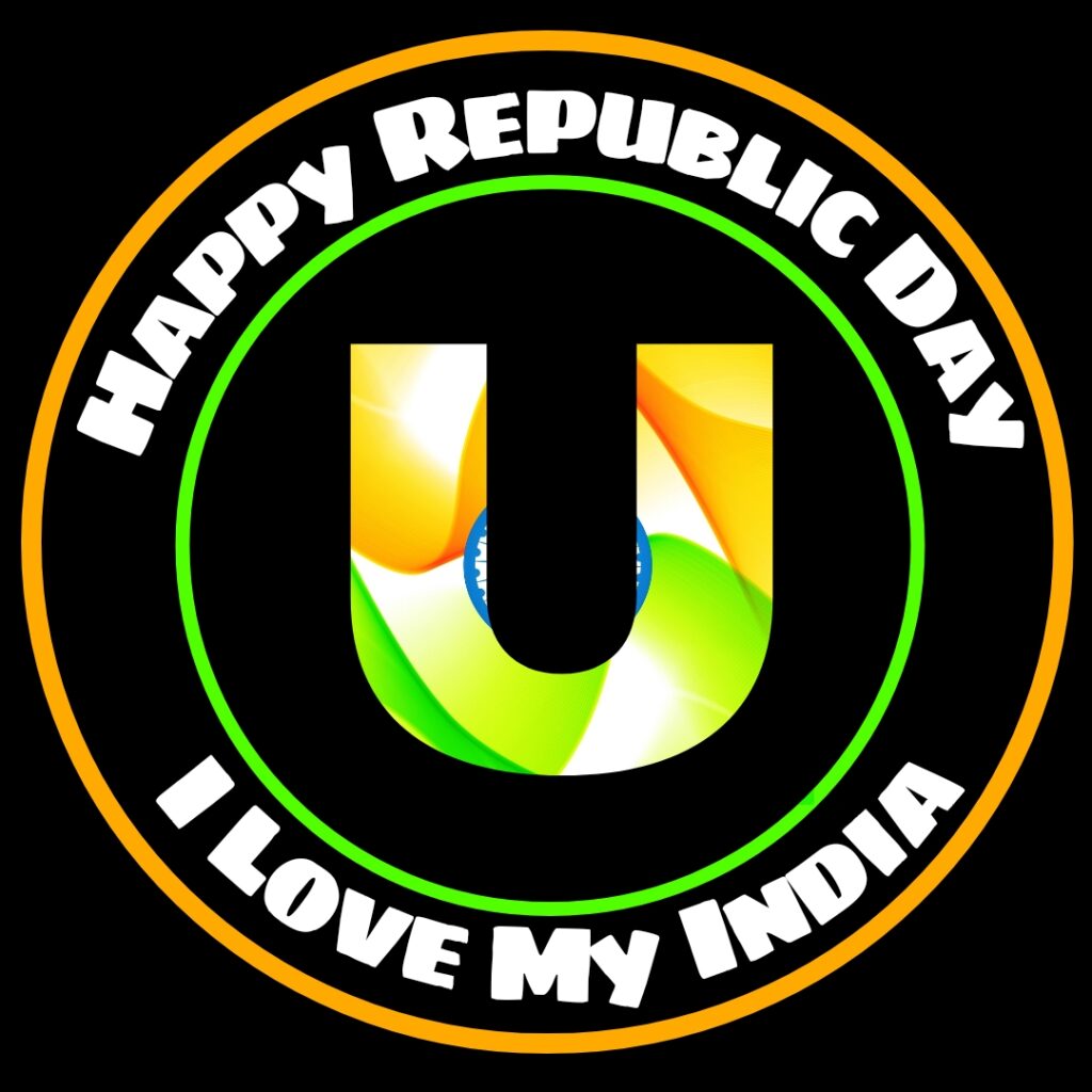 U Alphabet Republic Day Images