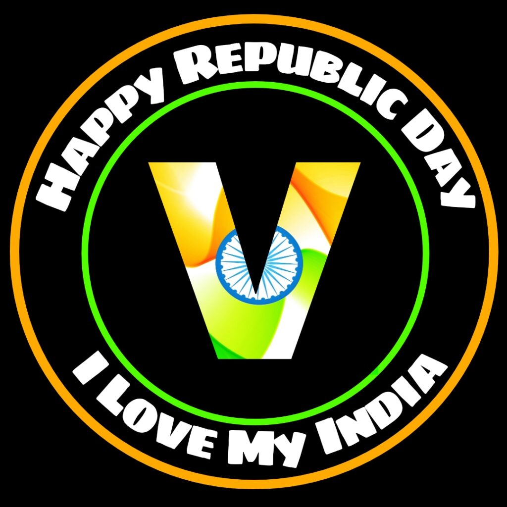 V Alphabet Republic Day Images