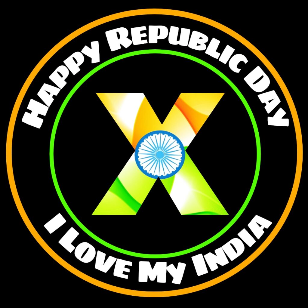 X Alphabet Republic Day Images